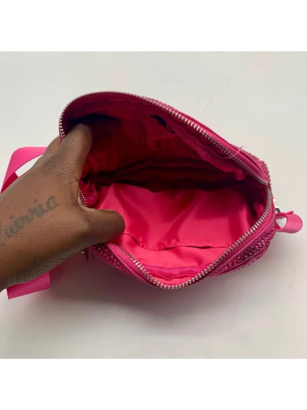 Pink Rhinestone-Embellished Waist Bag - Picture 10 of 10